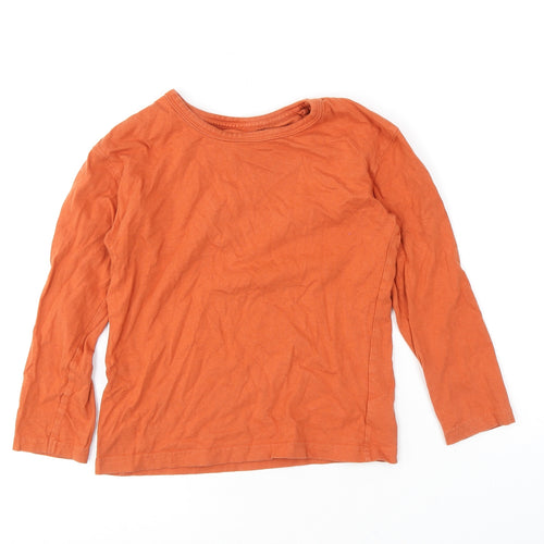 John Lewis Boys Orange Cotton Basic T-Shirt Size 8 Years Round Neck Pullover