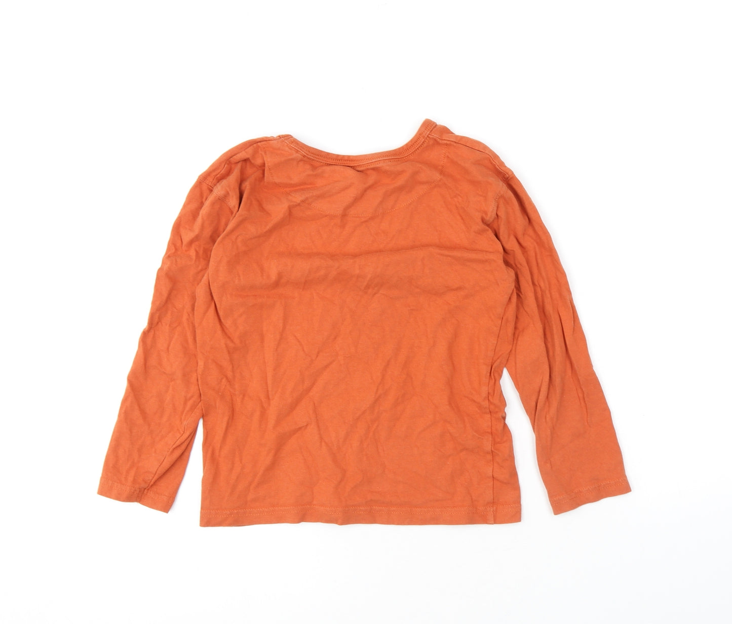 John Lewis Boys Orange Cotton Basic T-Shirt Size 8 Years Round Neck Pullover