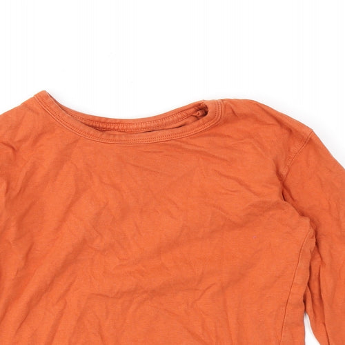 John Lewis Boys Orange Cotton Basic T-Shirt Size 8 Years Round Neck Pullover