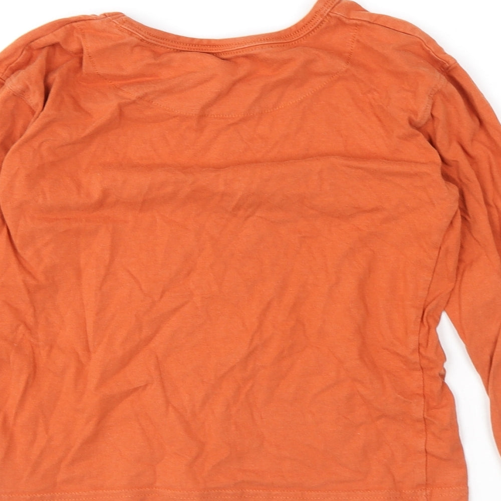 John Lewis Boys Orange Cotton Basic T-Shirt Size 8 Years Round Neck Pullover