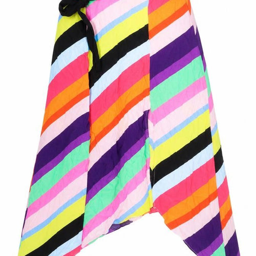 Topshop Womens Multicoloured Striped Viscose Swing Skirt Size 10 Zip