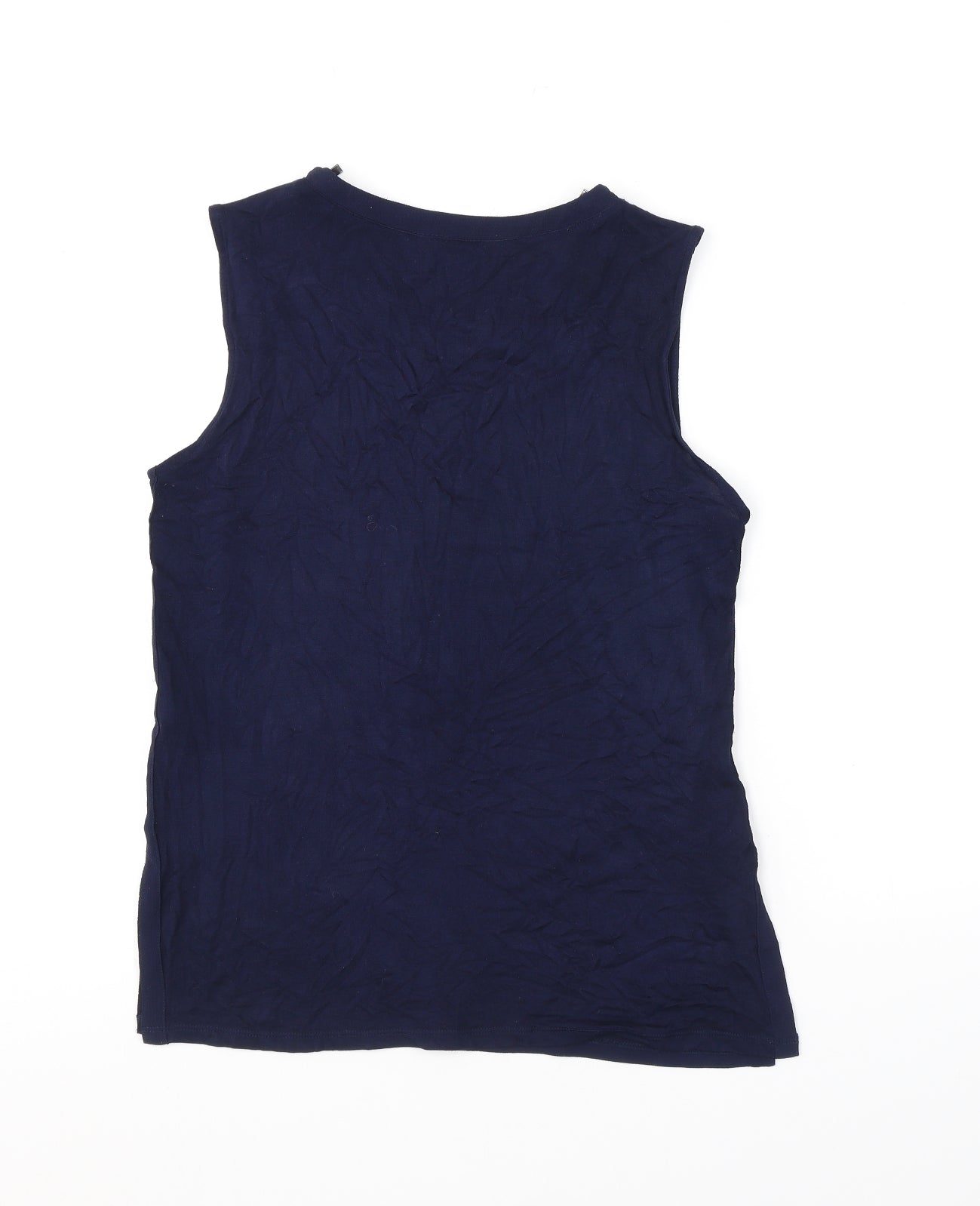 New Look Womens Blue Polyester Basic Tank Size 8 Round Neck