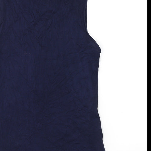 New Look Womens Blue Polyester Basic Tank Size 8 Round Neck