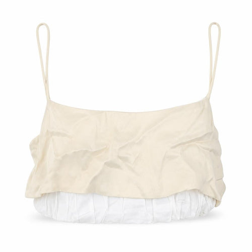 Zara Womens Beige Cotton Cropped Tank Size S Square Neck