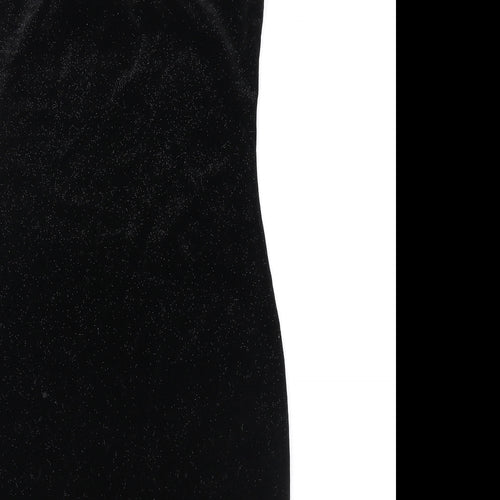 Divided by H&M Womens Black Polyester Bodycon Size S V-Neck Pullover - Sparkle