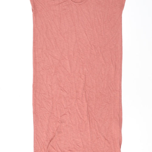 FOREVER 21 Womens Pink Rayon T-Shirt Dress Size M Scoop Neck Pullover