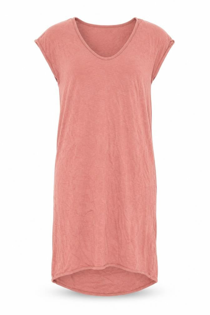 FOREVER 21 Womens Pink Rayon T-Shirt Dress Size M Scoop Neck Pullover