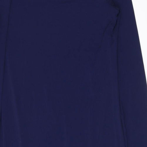 Flounce Womens Blue Viscose A-Line Size 14 Round Neck Pullover