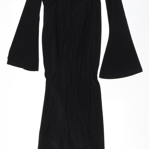 ASOS Womens Black Polyester Maxi Size M Boat Neck Pullover