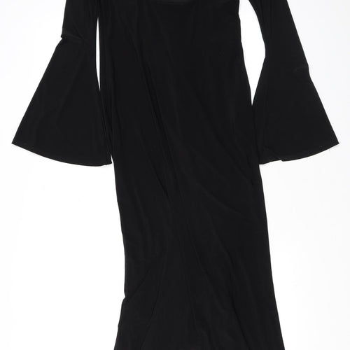 ASOS Womens Black Polyester Maxi Size M Boat Neck Pullover