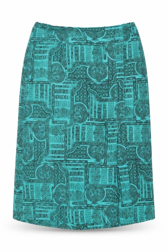 Rio Womens Green Geometric Polyester Straight & Pencil Skirt Size 14 Zip