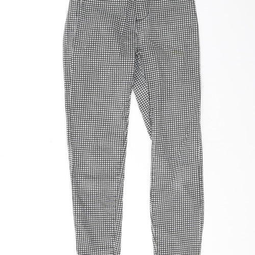 Bershka Womens Black Check Cotton Jegging Jeans Size 6 L25 in Regular Zip