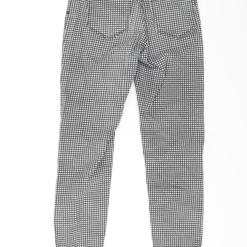 Bershka Womens Black Check Cotton Jegging Jeans Size 6 L25 in Regular Zip