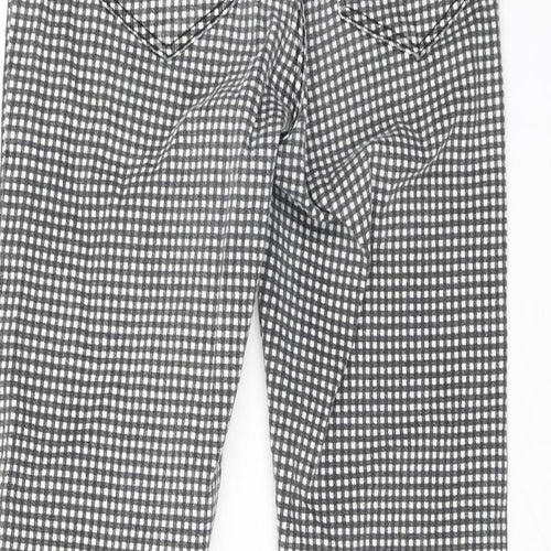 Bershka Womens Black Check Cotton Jegging Jeans Size 6 L25 in Regular Zip