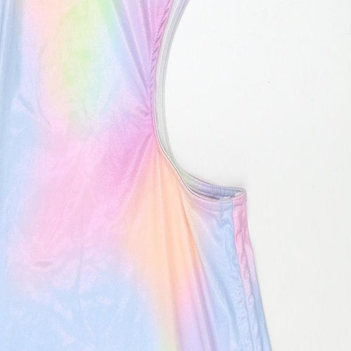Divided by H&M Womens Multicoloured Geometric Polyester Bodycon Size S Round Neck Pullover - Cutout