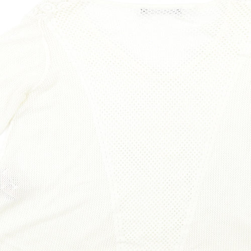 Marks and Spencer Womens Ivory V-Neck Viscose Pullover Jumper Size 12