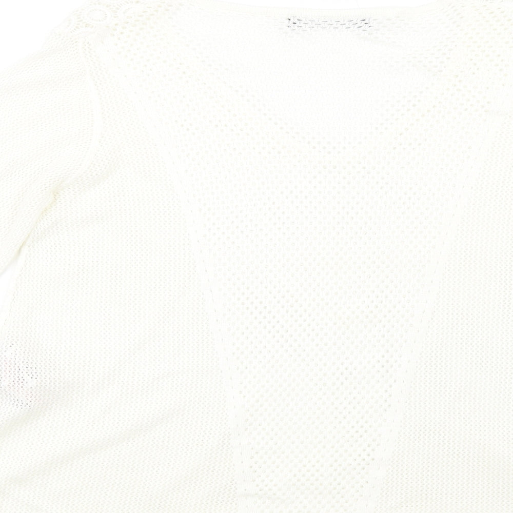 Marks and Spencer Womens Ivory V-Neck Viscose Pullover Jumper Size 12