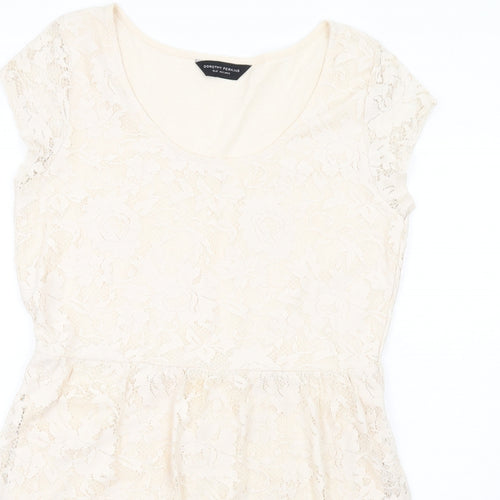 Dorothy Perkins Womens Beige Polyester Fit & Flare Size 16 Round Neck Pullover