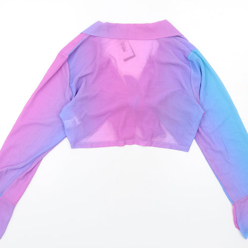 I SAW IT FIRST Womens Multicoloured Polyester Basic Blouse Size 14 V-Neck