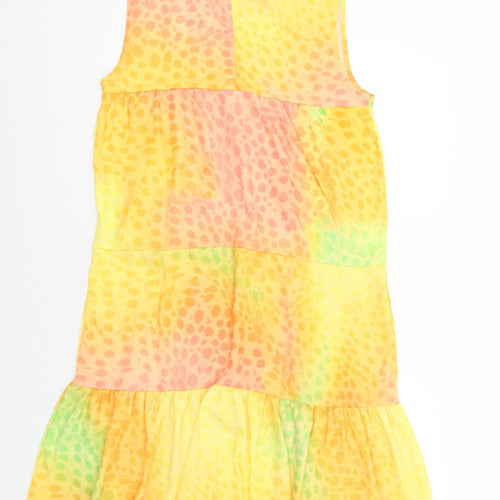 Hype Womens Multicoloured Animal Print Polyester A-Line Size 12 Mock Neck Zip