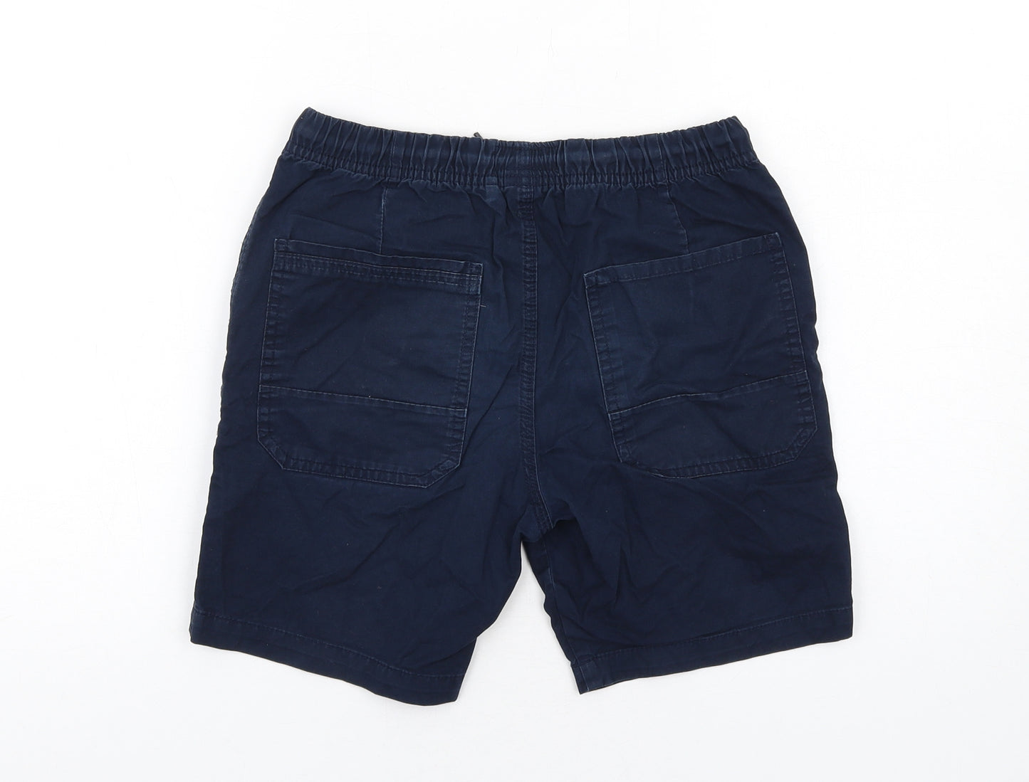NEXT Boys Blue Cotton Bermuda Shorts Size 11 Years L6 in Regular Drawstring