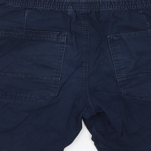 NEXT Boys Blue Cotton Bermuda Shorts Size 11 Years L6 in Regular Drawstring