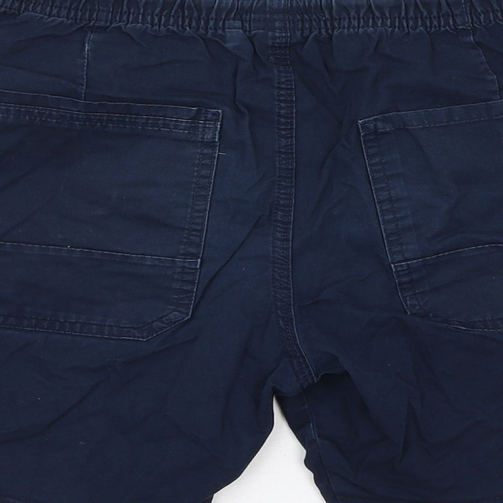 NEXT Boys Blue Cotton Bermuda Shorts Size 11 Years L6 in Regular Drawstring
