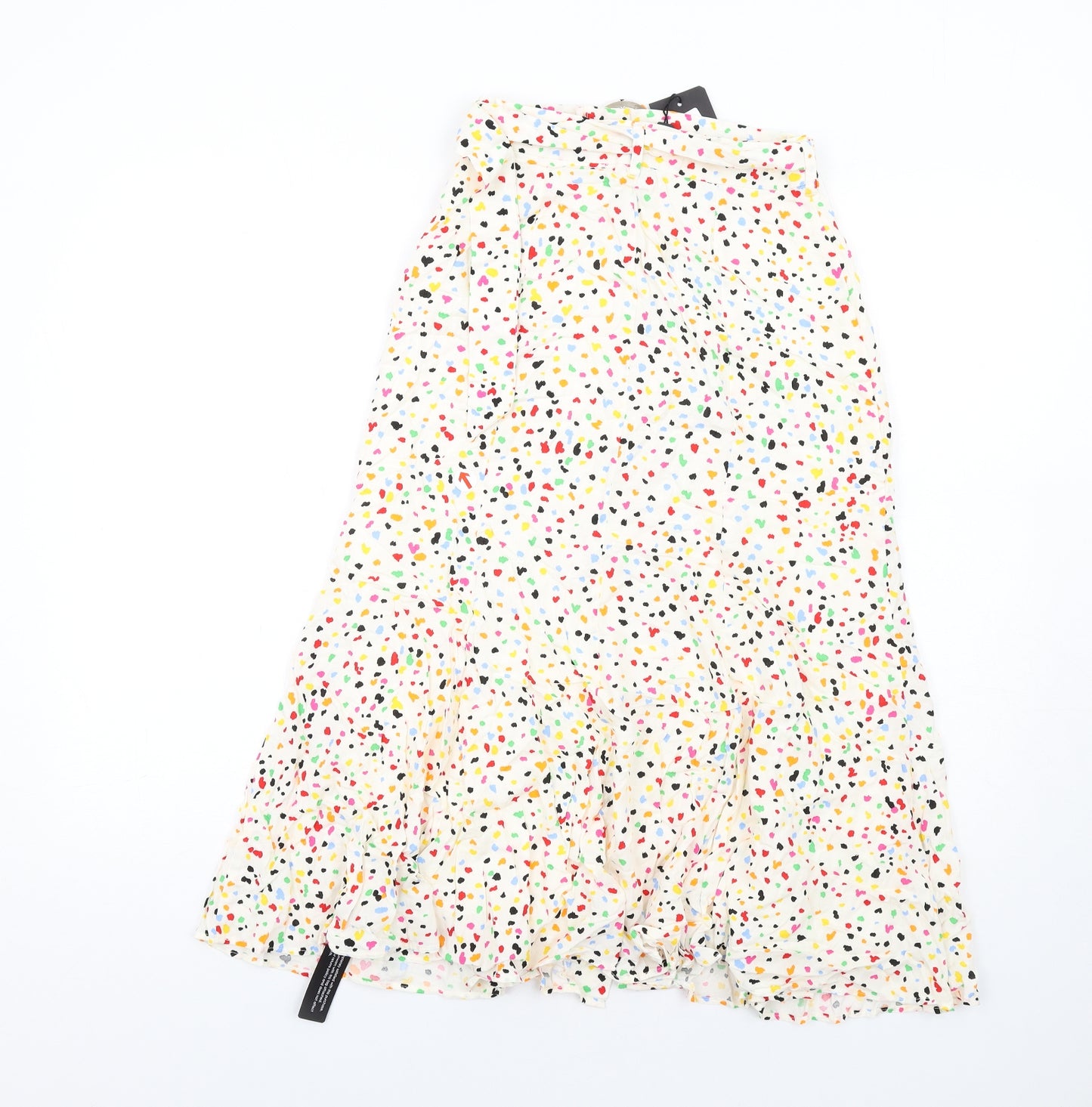 dusk Womens Multicoloured Geometric Viscose A-Line Skirt Size 6 Button