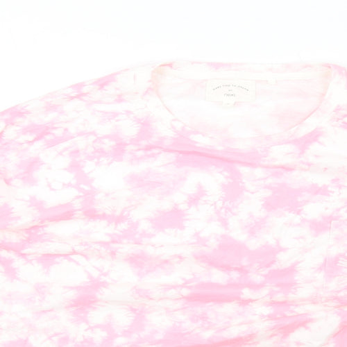 NEXT Womens Pink Geometric Cotton Top Pyjama Top Size M - Tie Dye