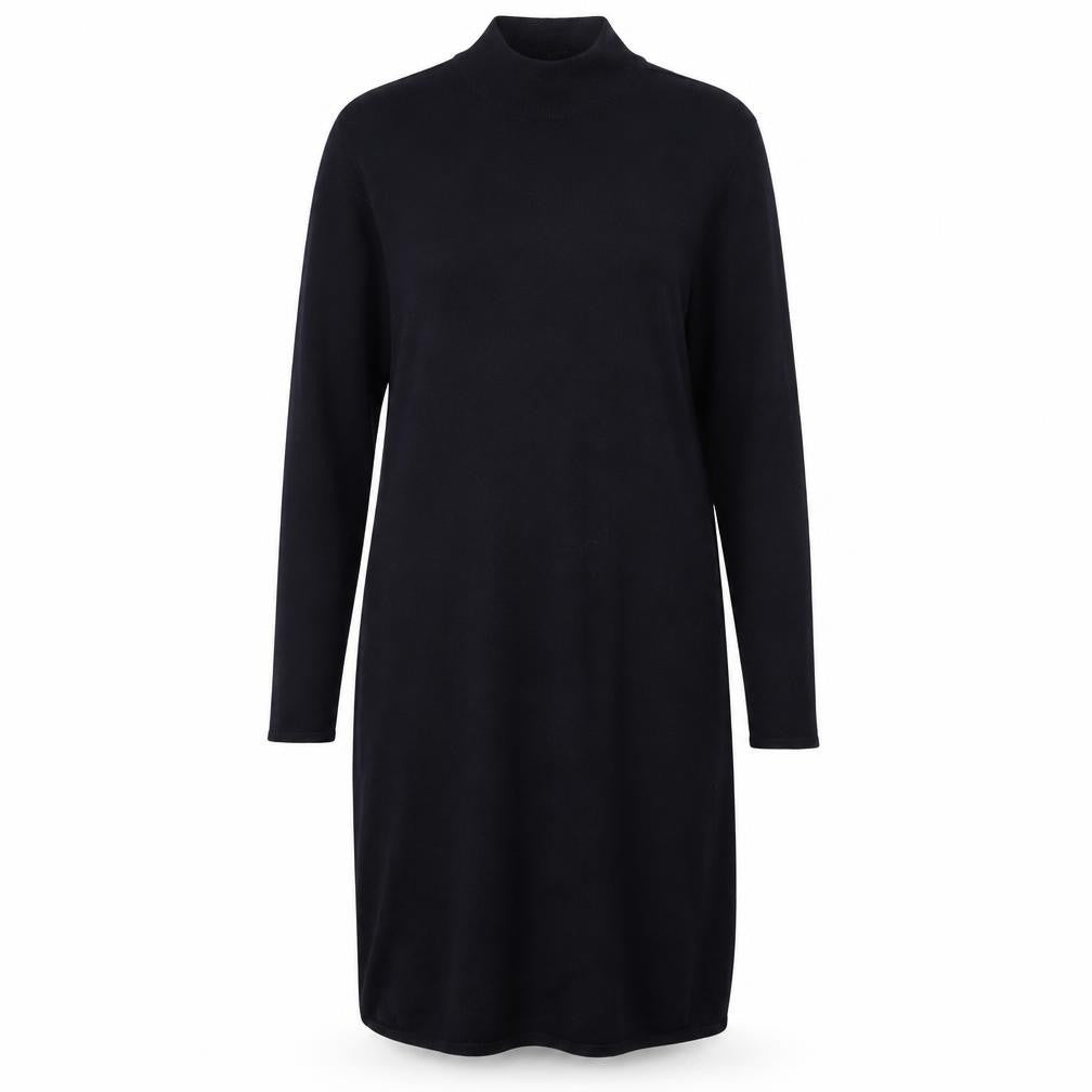 Front view of H&M women’s blue polyester jumper dress, size M, halter pullover