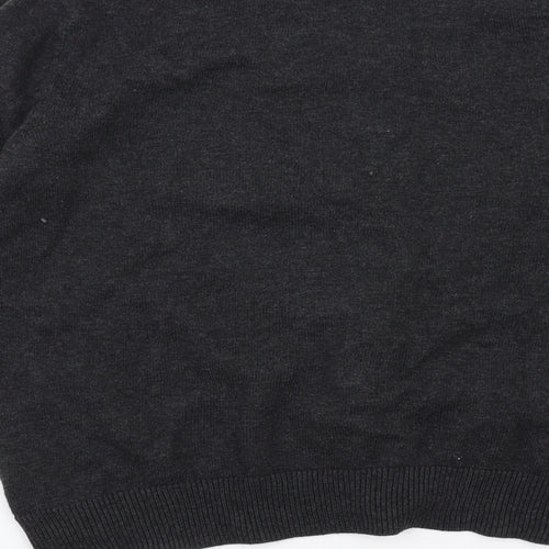 H&M Womens Grey Round Neck Cotton Cardigan Jumper Size M