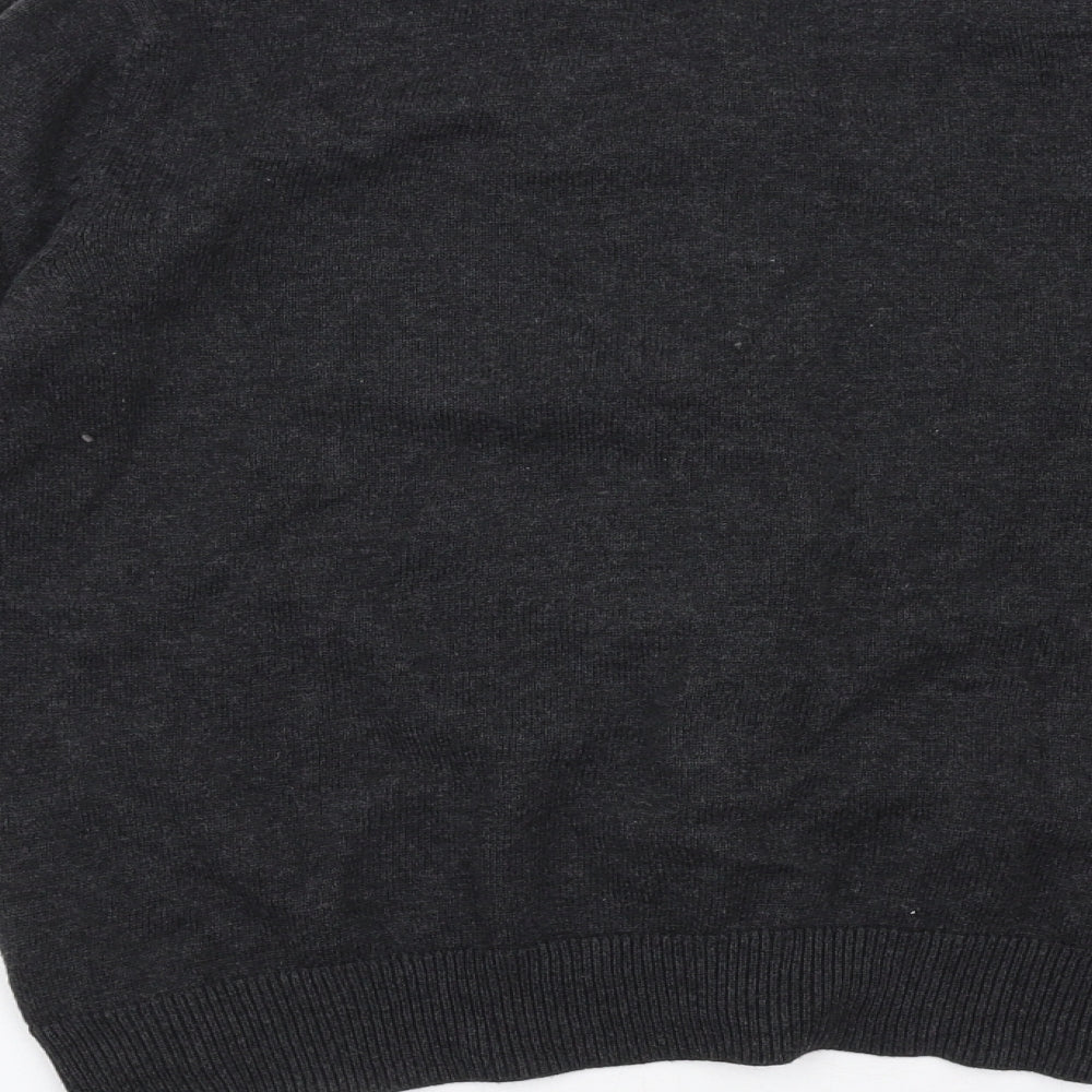 H&M Womens Grey Round Neck Cotton Cardigan Jumper Size M