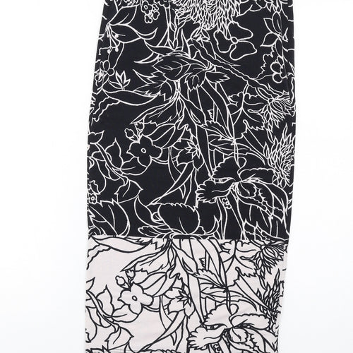 Topshop Womens Black Geometric Polyester Straight & Pencil Skirt Size 10