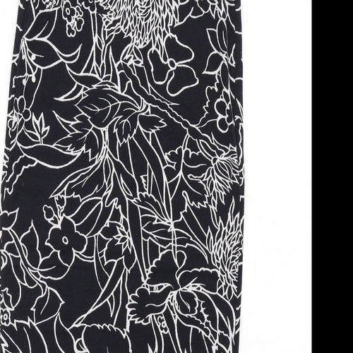 Topshop Womens Black Geometric Polyester Straight & Pencil Skirt Size 10
