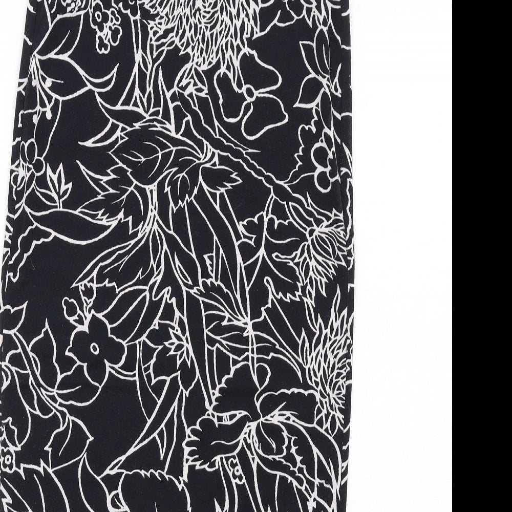 Topshop Womens Black Geometric Polyester Straight & Pencil Skirt Size 10
