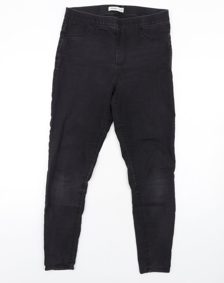 Marks and Spencer Womens Grey Cotton Jegging Jeans Size 12 L28 in Regular