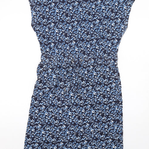 Baard Angels Womens Blue Geometric Cotton A-Line Size 14 Round Neck Pullover