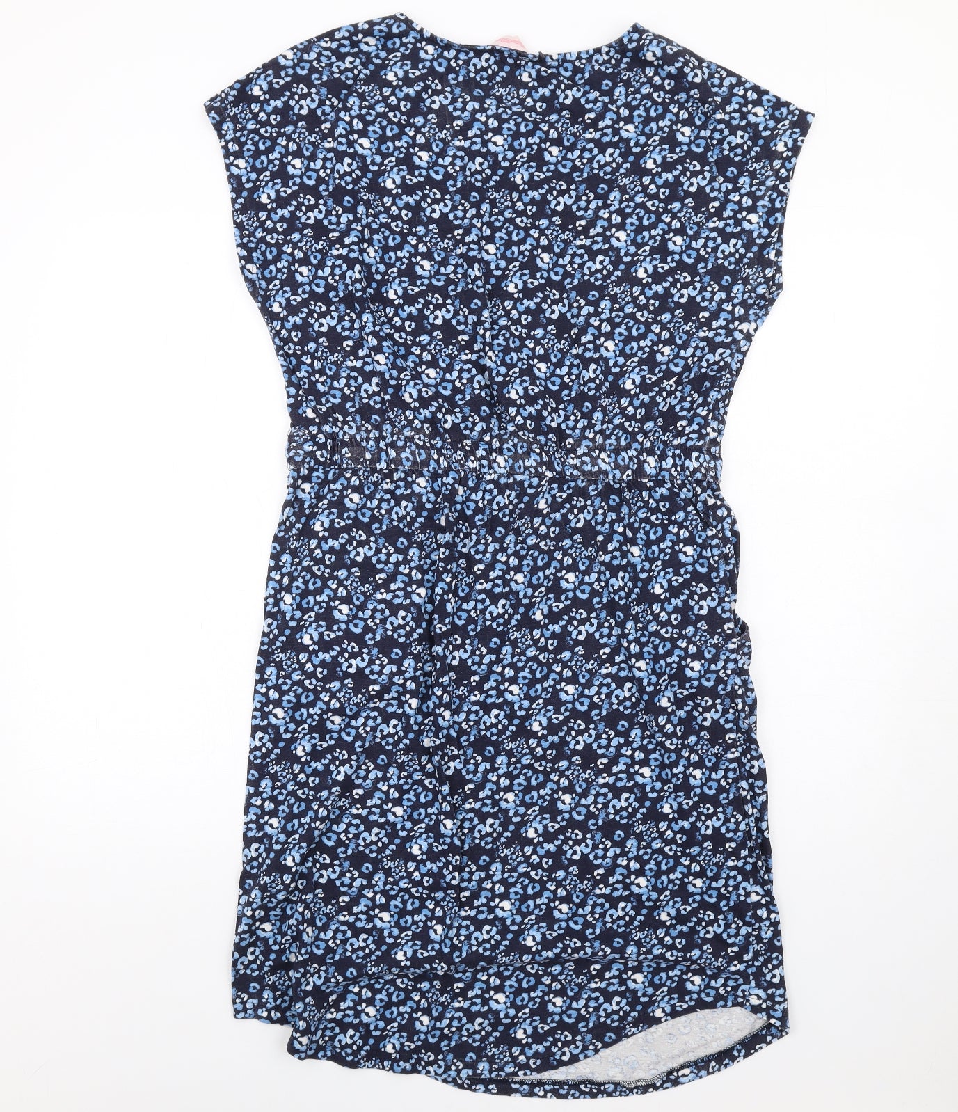 Baard Angels Womens Blue Geometric Cotton A-Line Size 14 Round Neck Pullover