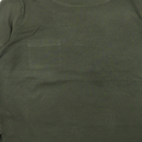 French Connection Womens Green Polyester Basic T-Shirt Size M Round Neck