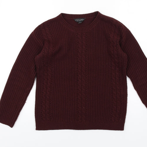 Dorothy Perkins Womens Purple Crew Neck Acrylic Pullover Jumper Size 8