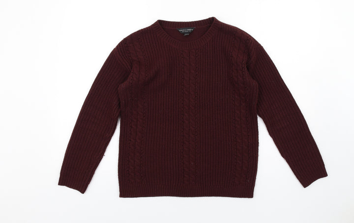 Dorothy Perkins Womens Purple Crew Neck Acrylic Pullover Jumper Size 8