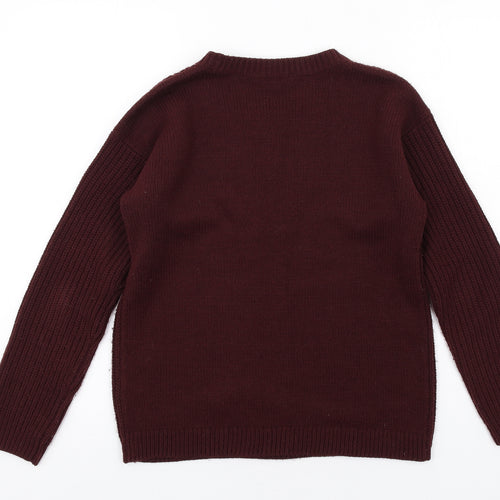 Dorothy Perkins Womens Purple Crew Neck Acrylic Pullover Jumper Size 8