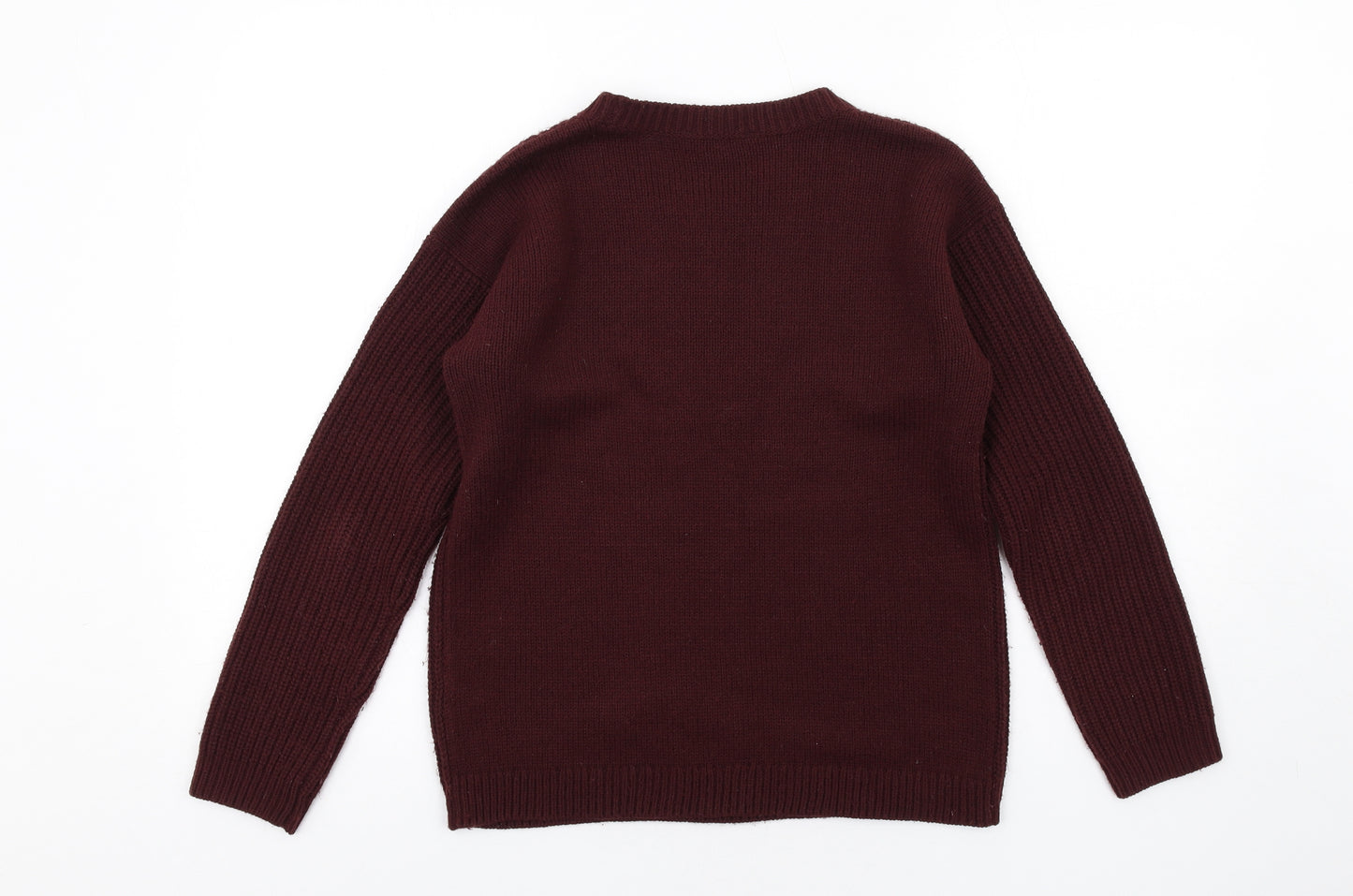 Dorothy Perkins Womens Purple Crew Neck Acrylic Pullover Jumper Size 8