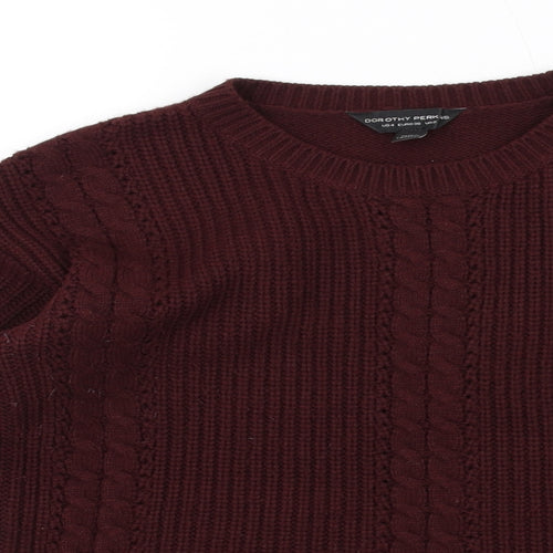 Dorothy Perkins Womens Purple Crew Neck Acrylic Pullover Jumper Size 8