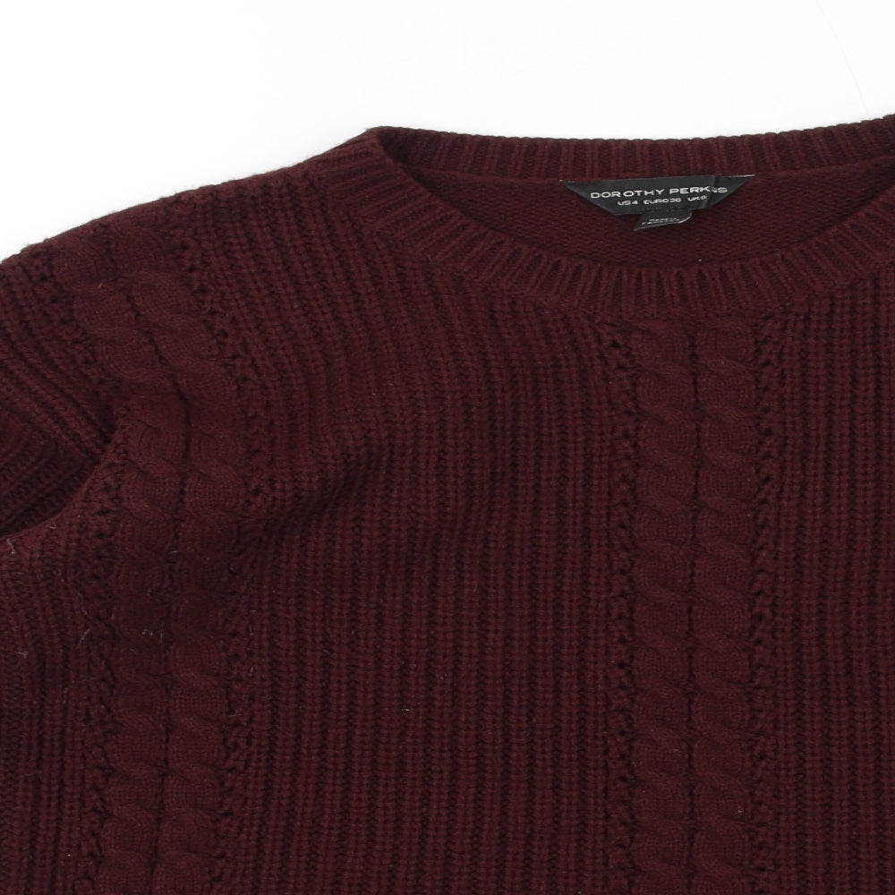 Dorothy Perkins Womens Purple Crew Neck Acrylic Pullover Jumper Size 8