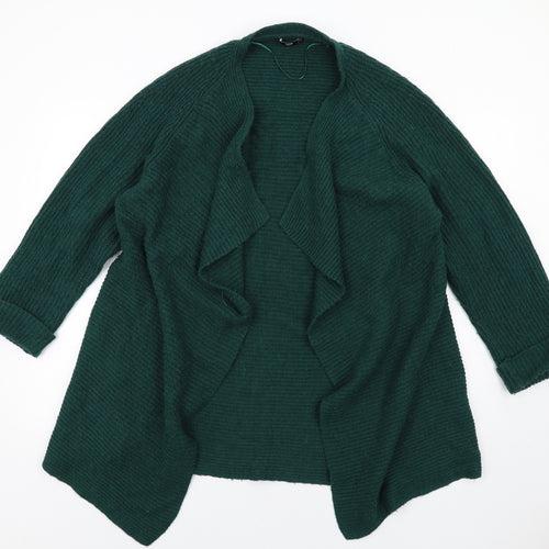 Mango Womens Green V-Neck Acrylic Cardigan Jumper Size M