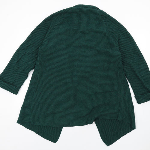 Mango Womens Green V-Neck Acrylic Cardigan Jumper Size M