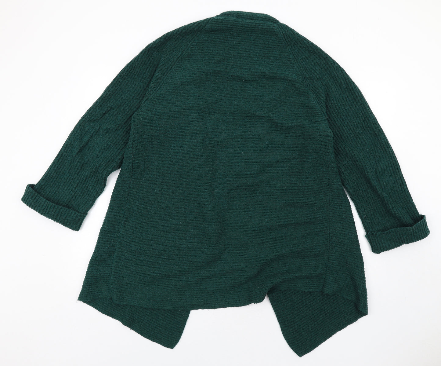 Mango Womens Green V-Neck Acrylic Cardigan Jumper Size M