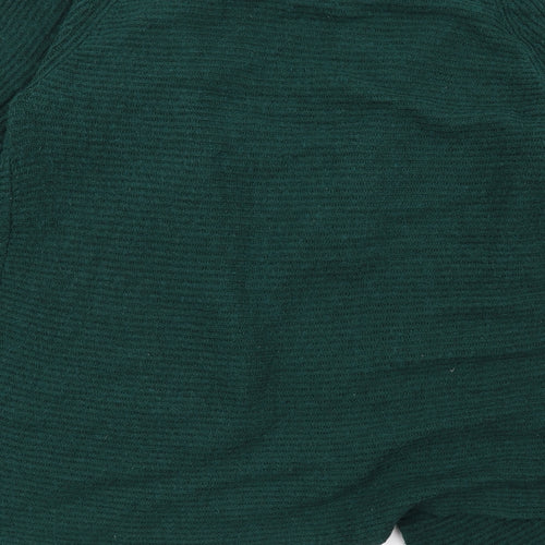 Mango Womens Green V-Neck Acrylic Cardigan Jumper Size M