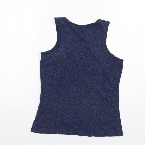 Esprit Womens Blue Cotton Basic Tank Size XS Round Neck